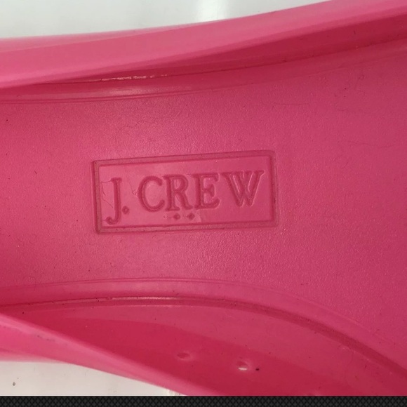 J. CREW Pink Orange Ribbon Bow Jelly Ballet Flats - Picture 4 of 8